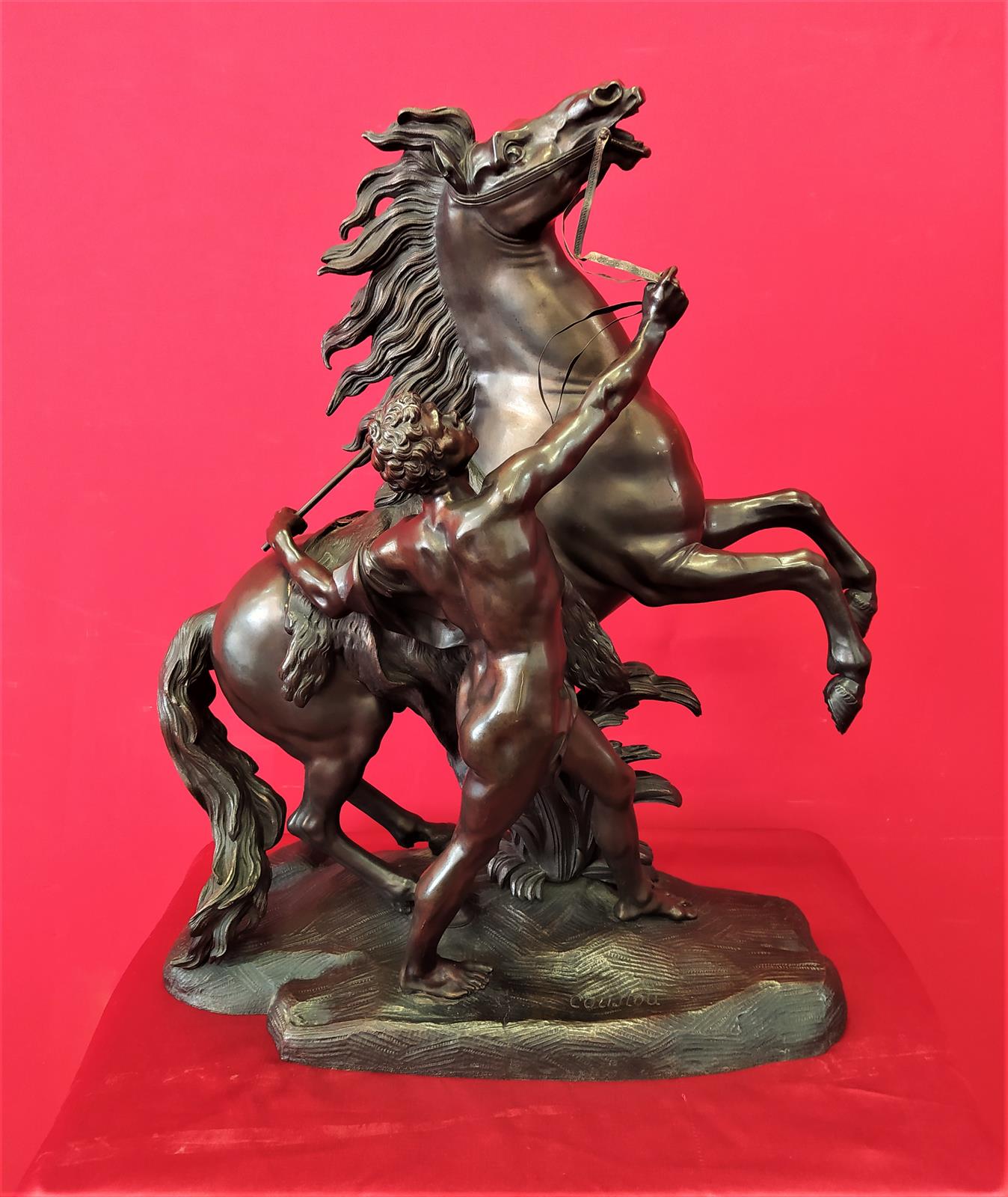 Bronze horse signed Coustou