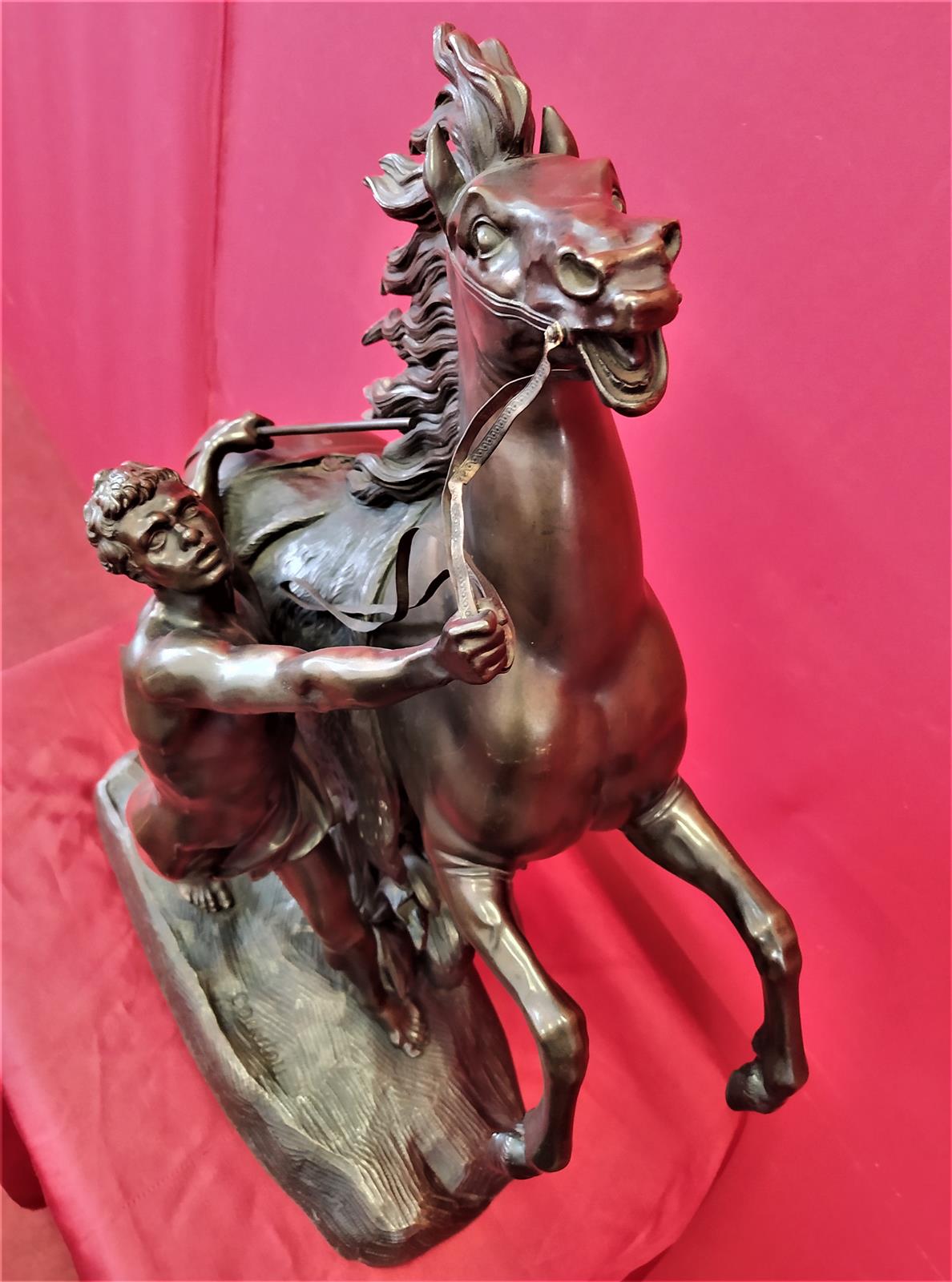 Bronze horse signed Coustou