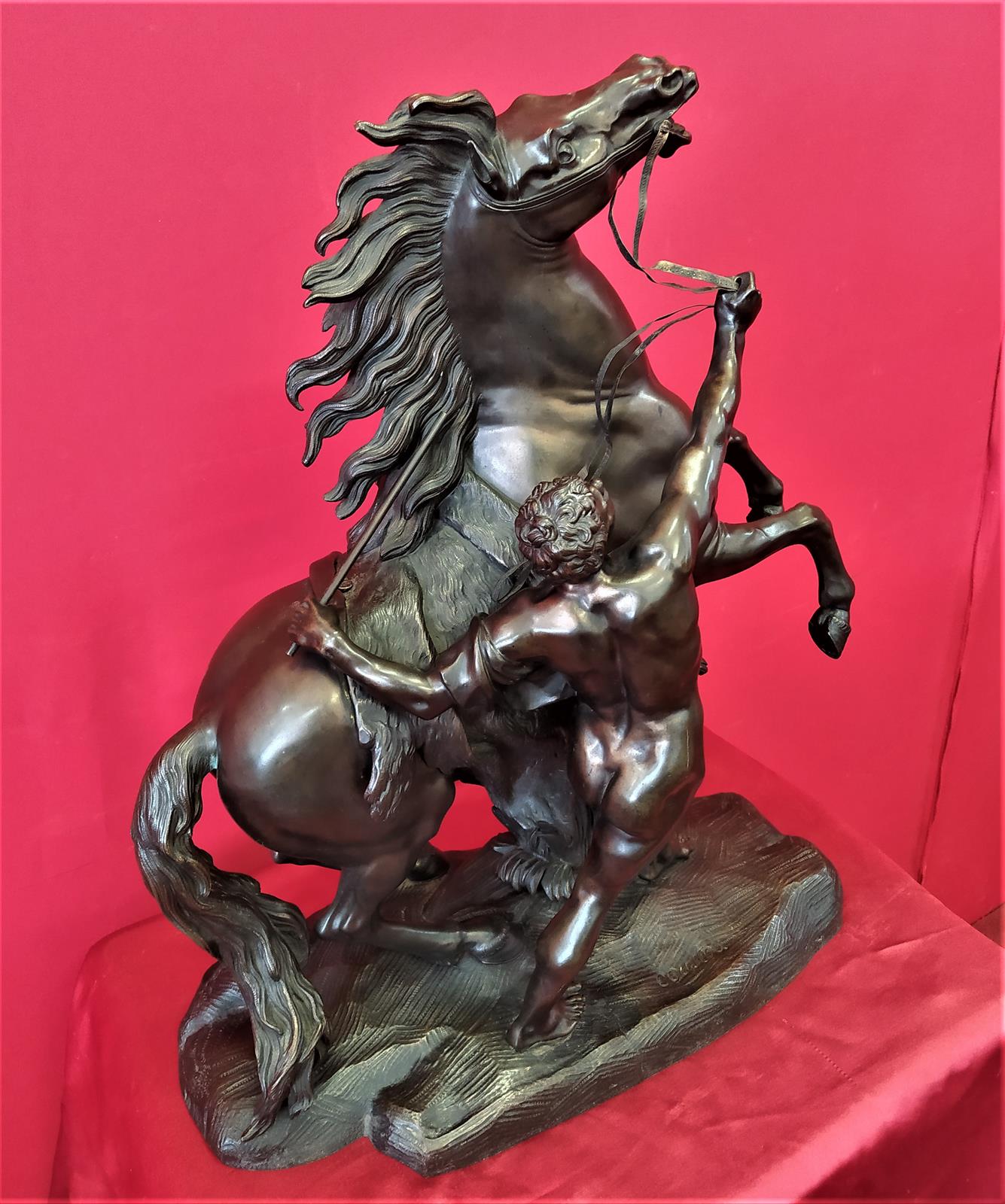 Bronze horse signed Coustou