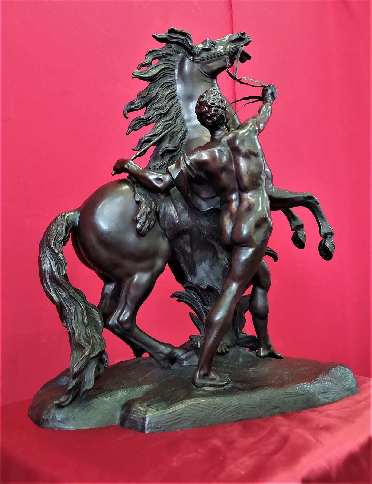 Bronze horse signed Coustou