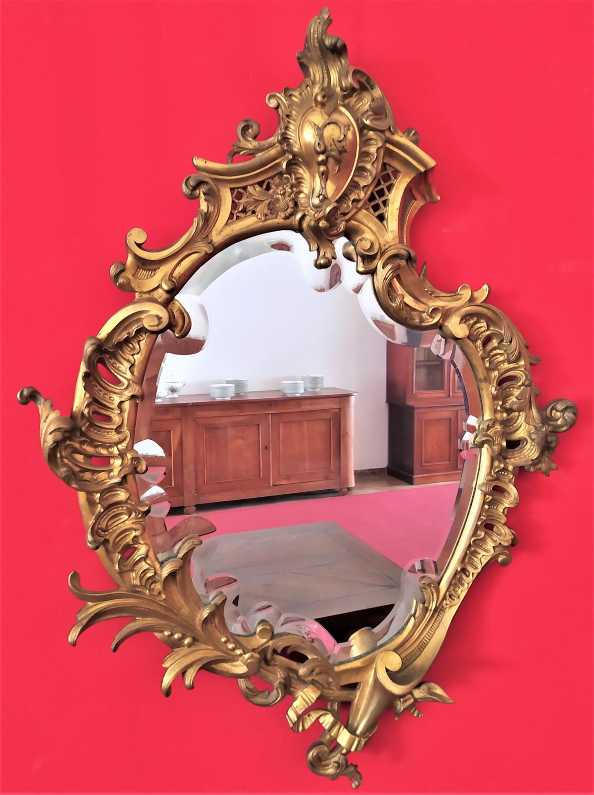 Small gilt bronze mirror