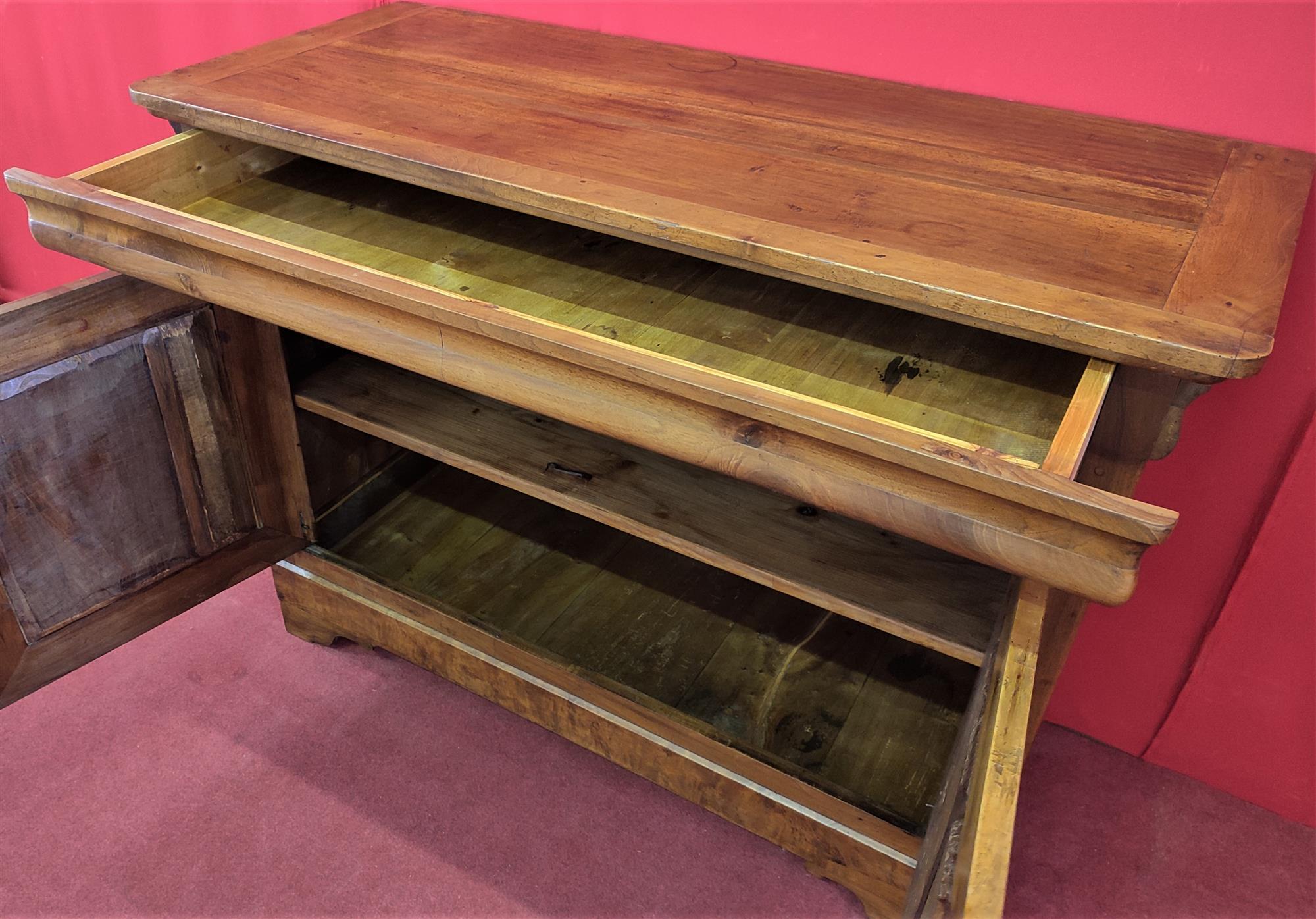 Walnut sideboard with Elm panels