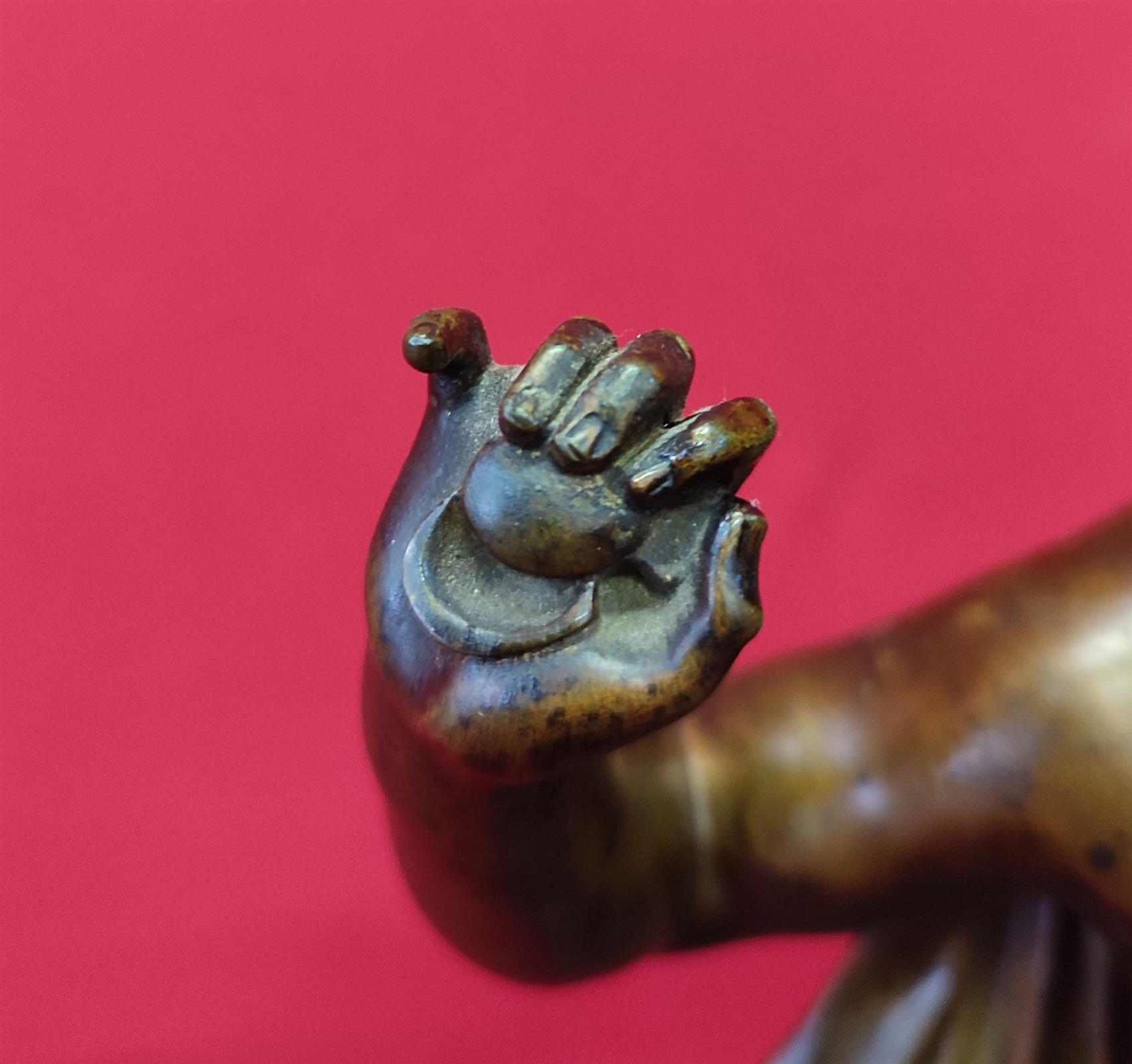 Bacchus dancing bronze figure