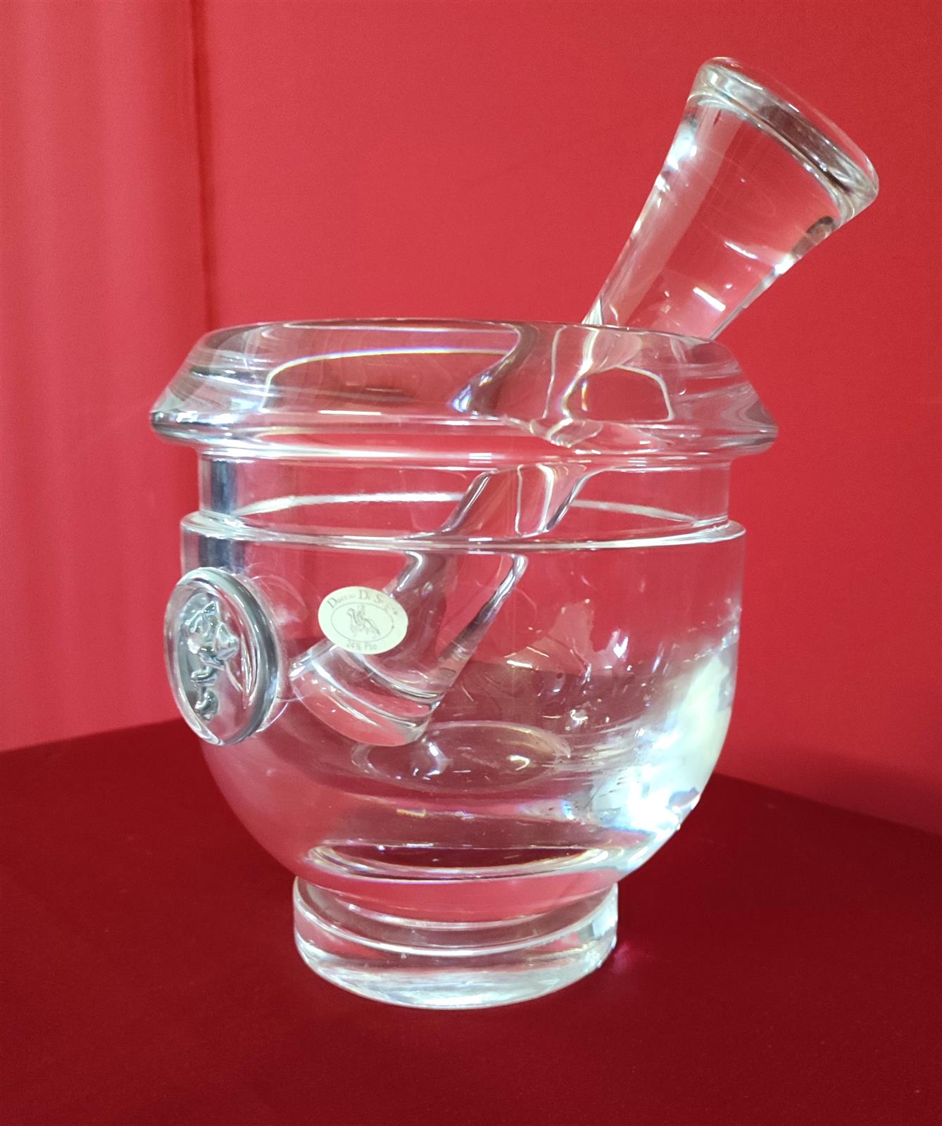 Crystal mortar signed Luigi Massoni