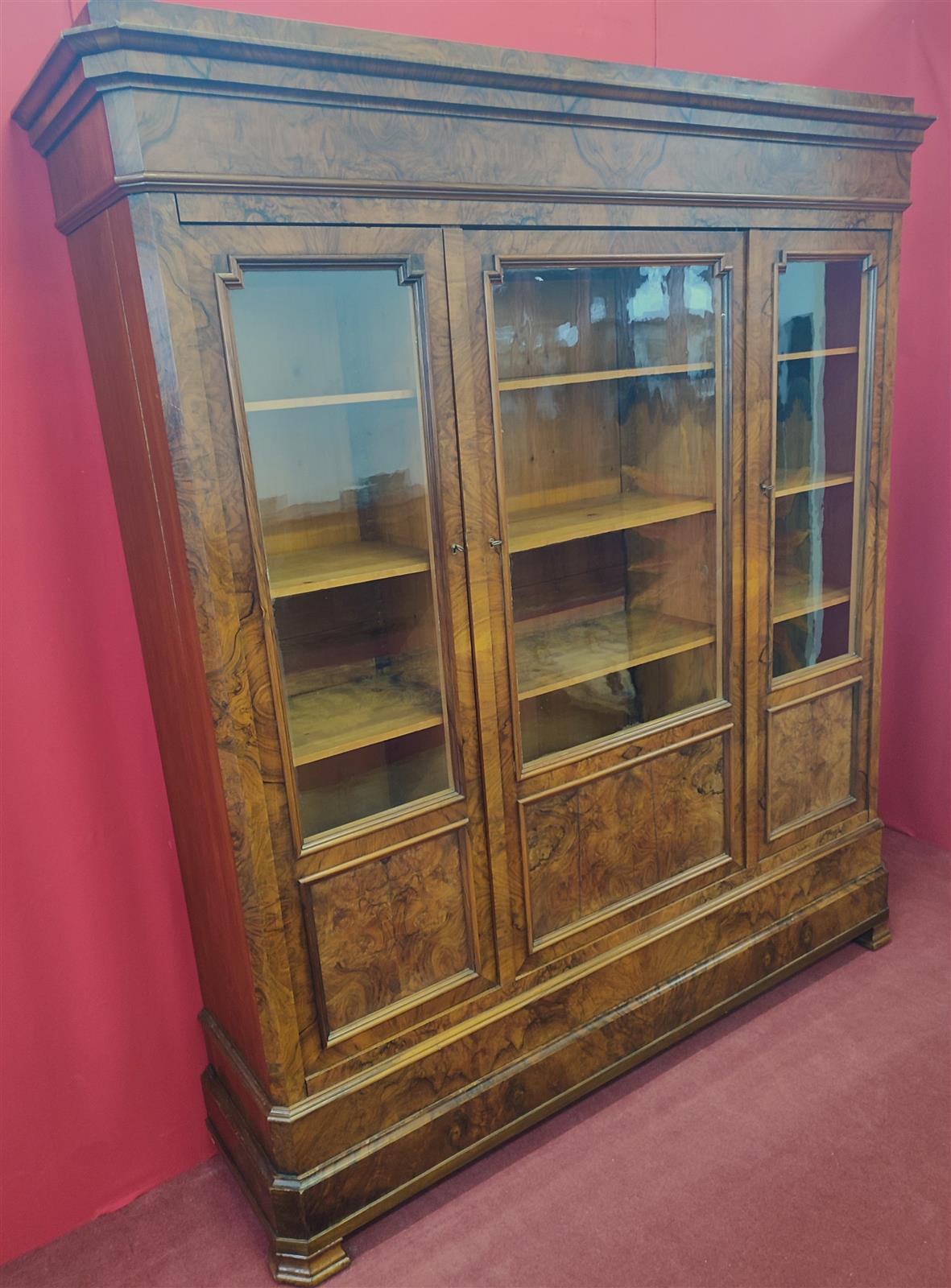 Showcase bookcase three doors