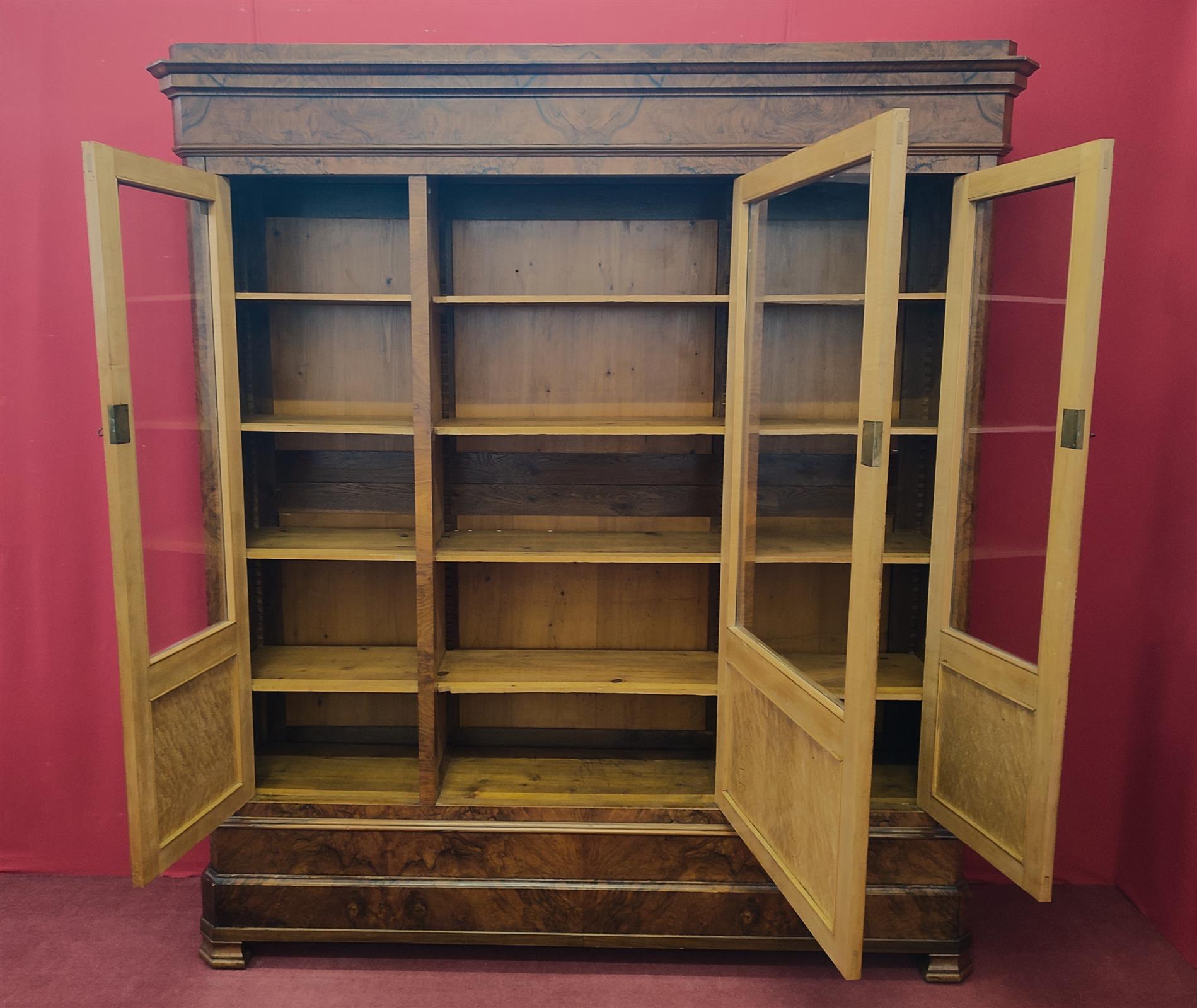 Showcase bookcase three doors