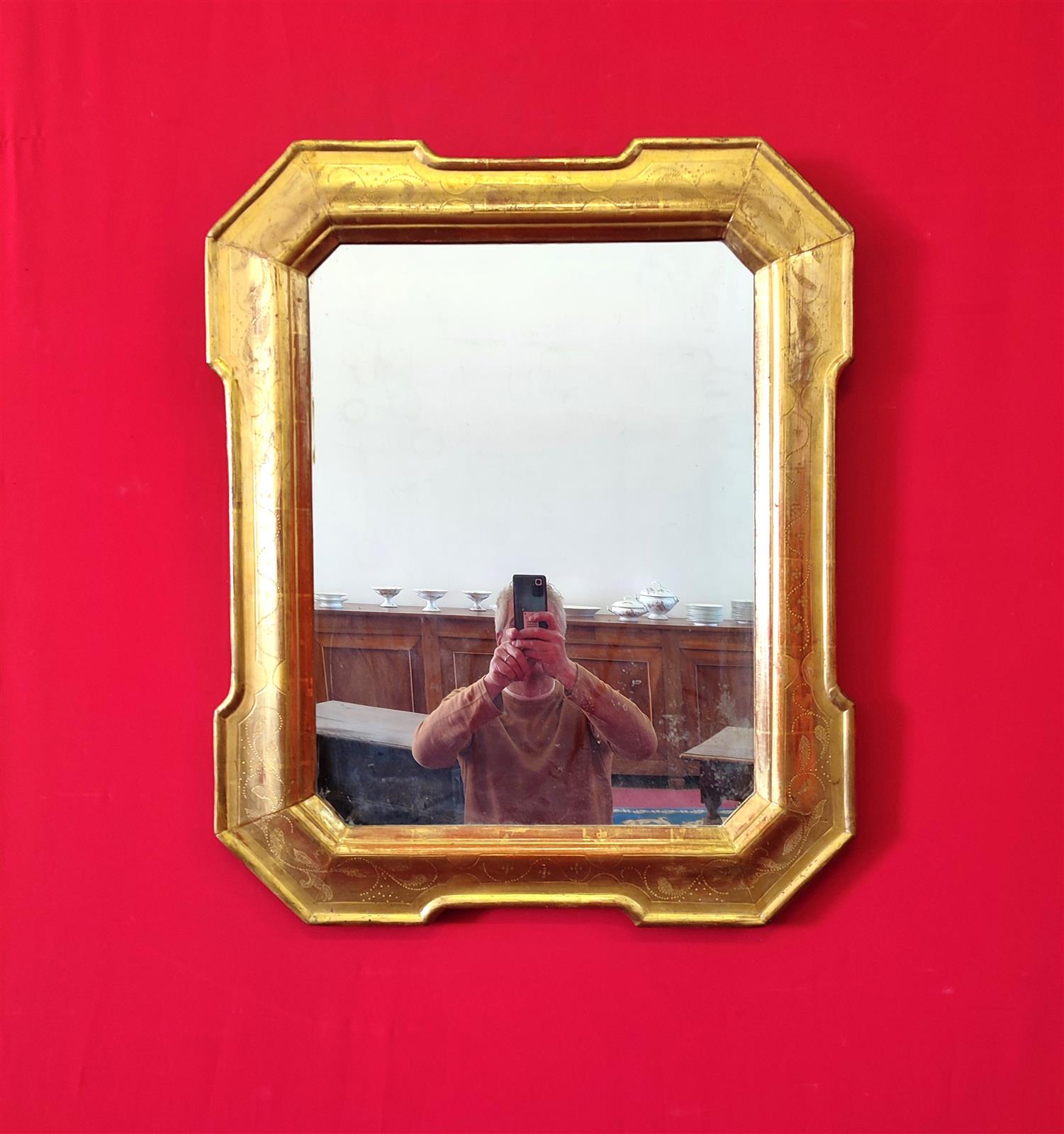 Golden tray mirror