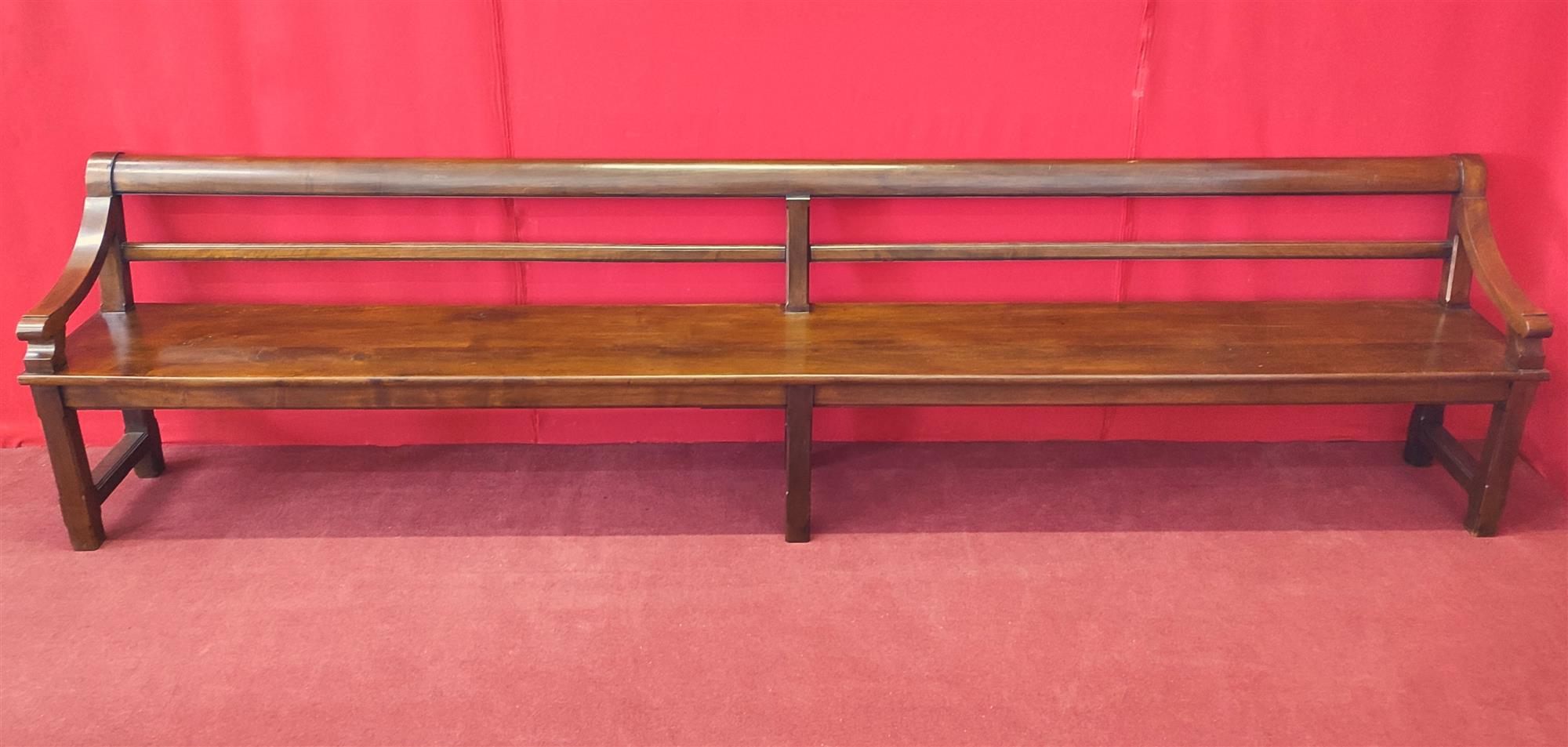 Long bench with armrests