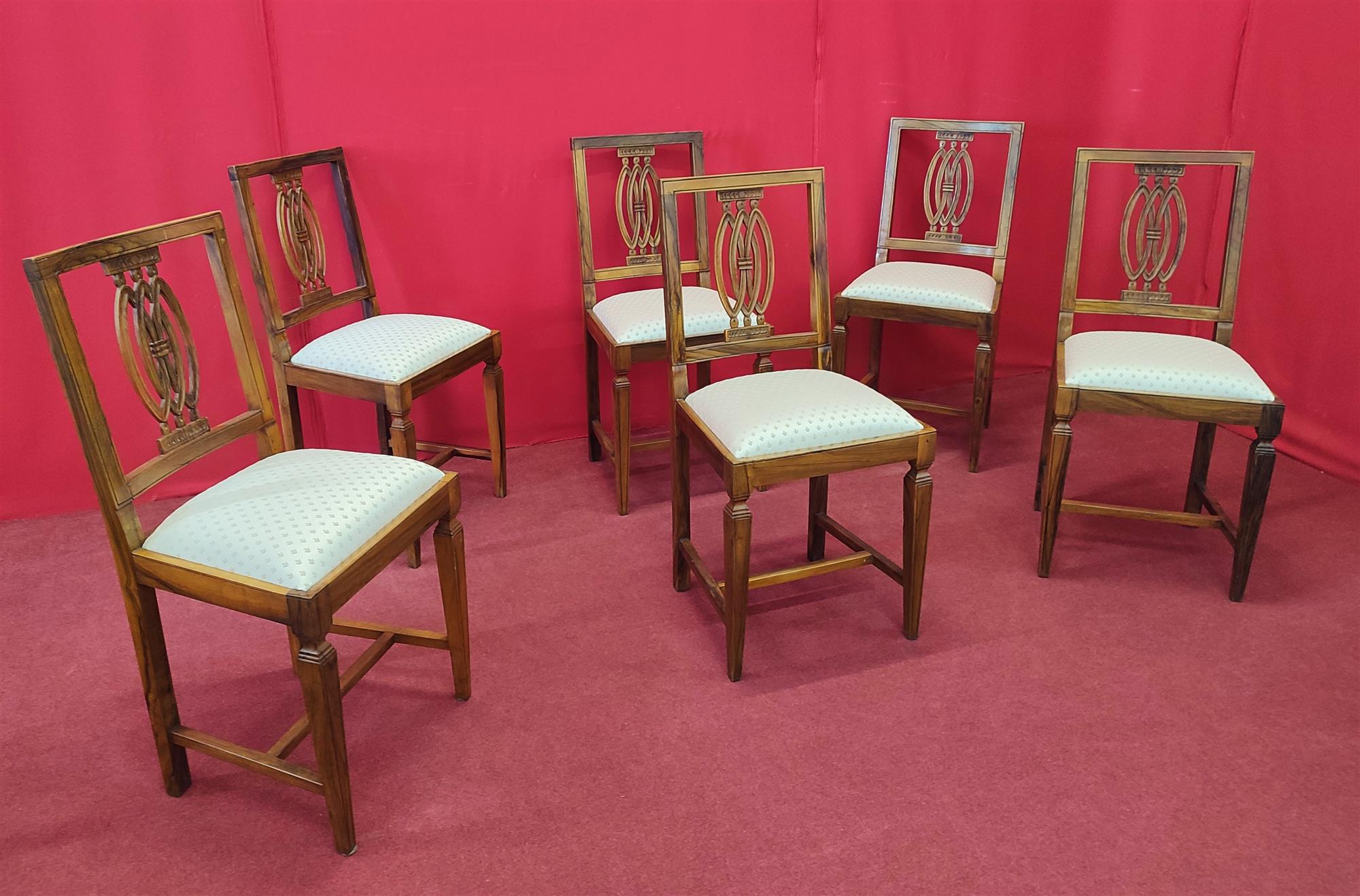 Set of six dining room chairs