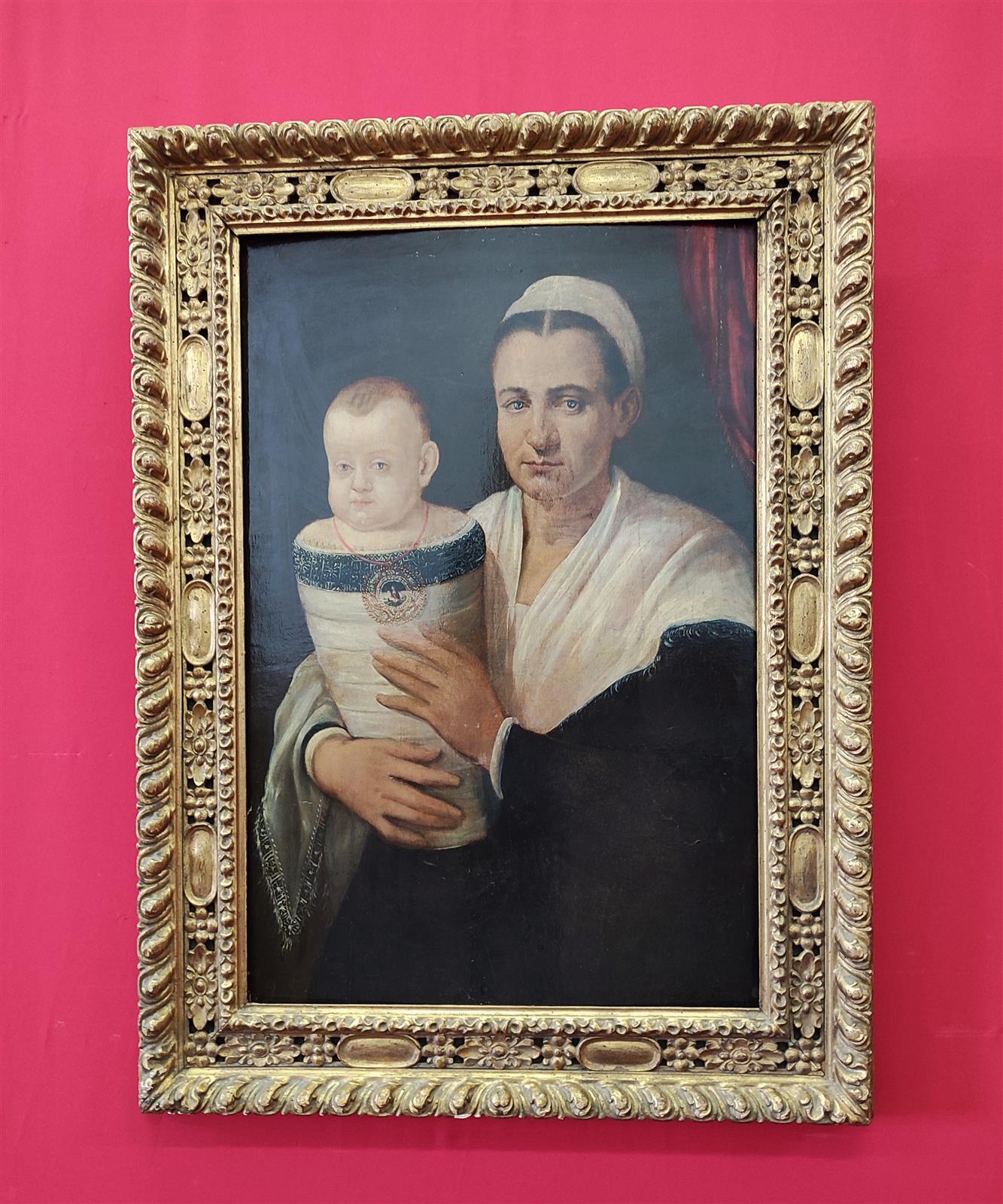 Portrait of a woman with child Bolognese school 16th/17th century