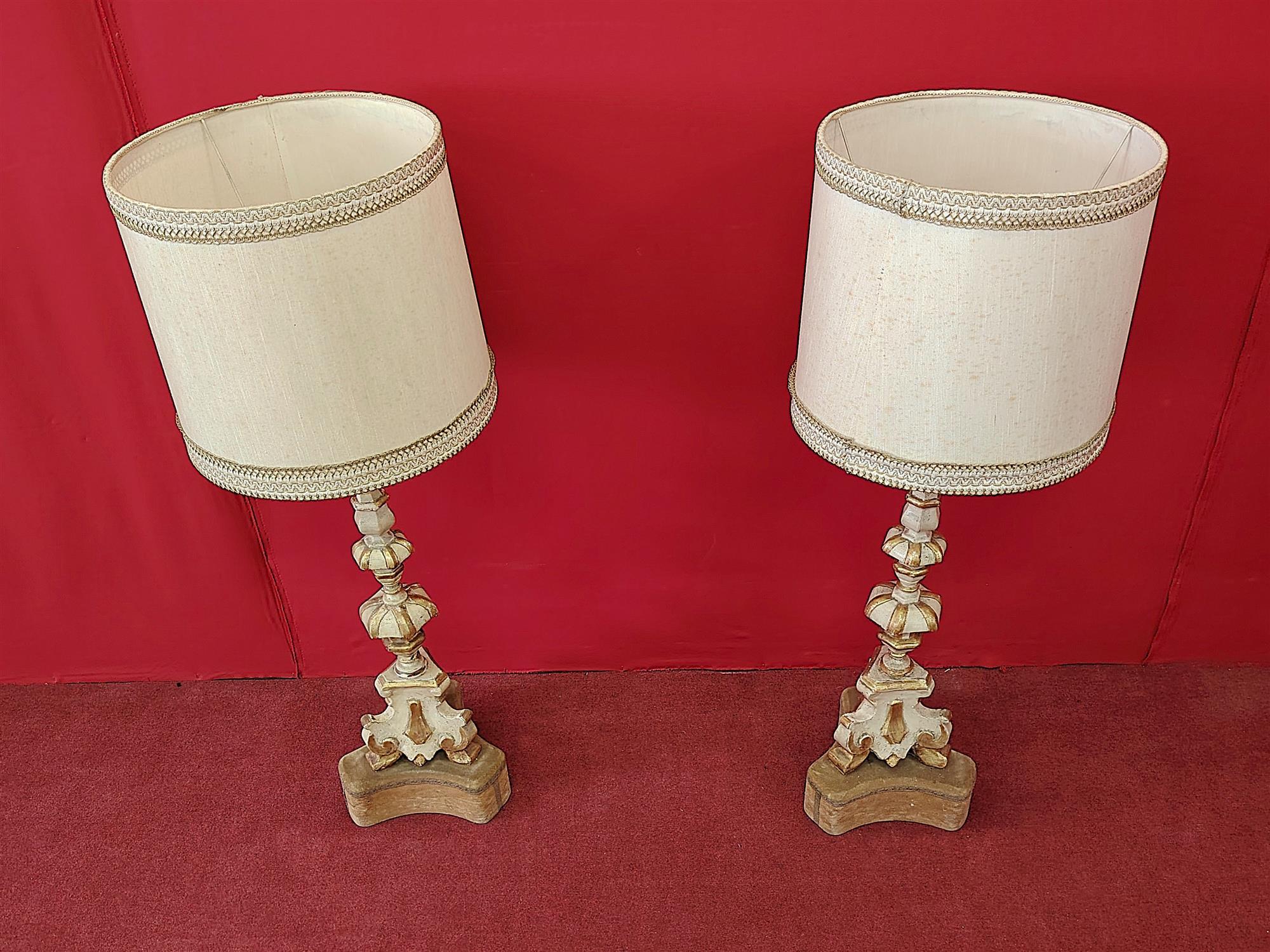 Coppia candelabri laccati