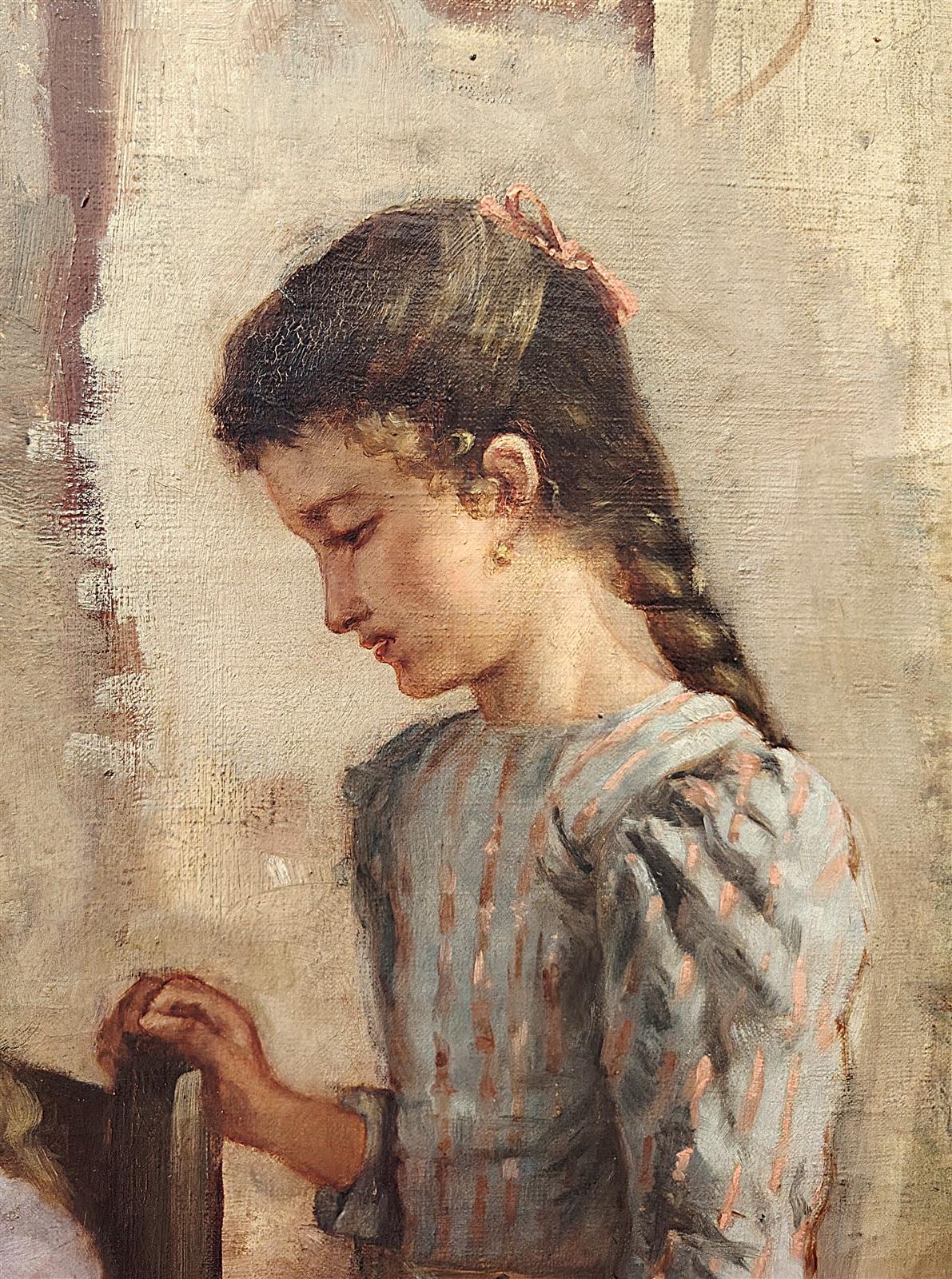 Studio preparatorio viso di ragazza