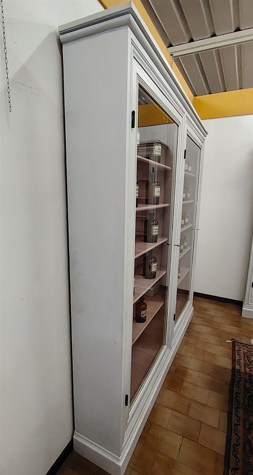 Group of bookcases with tables