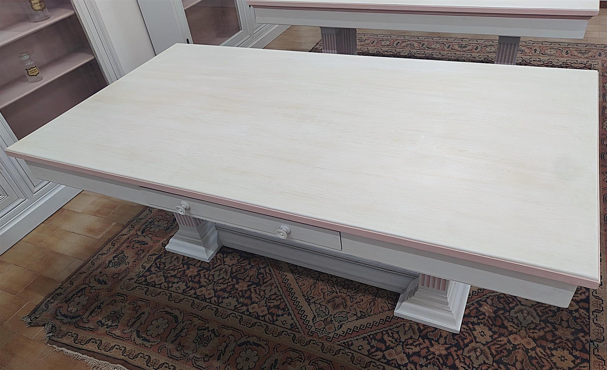 Group of bookcases with tables