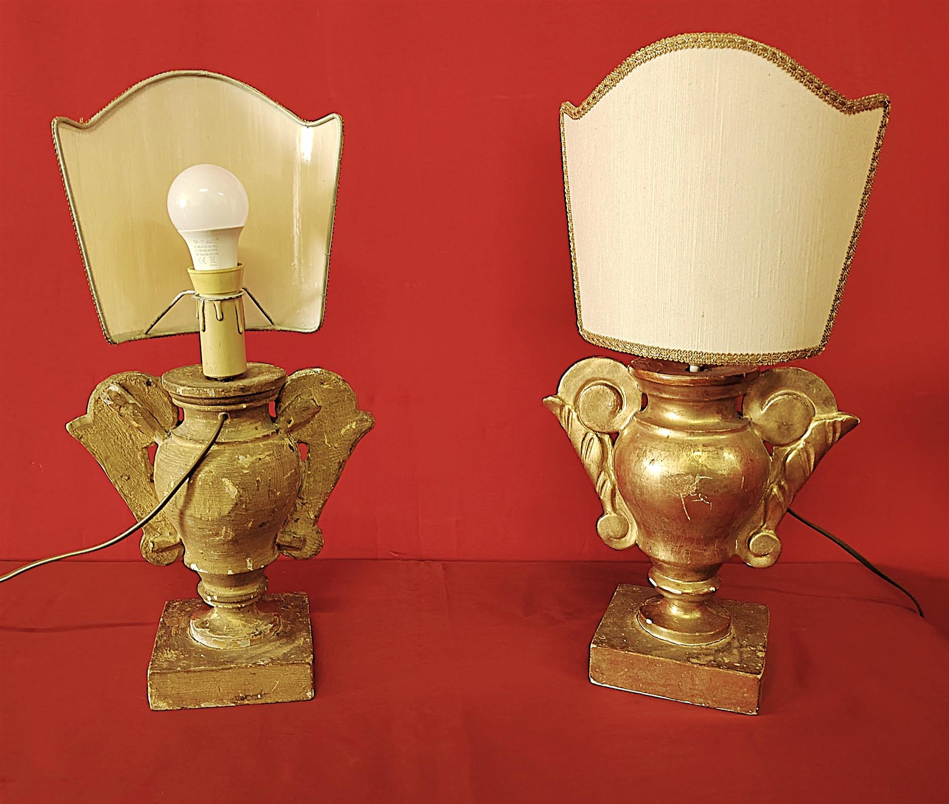 Coppia lampade dorate