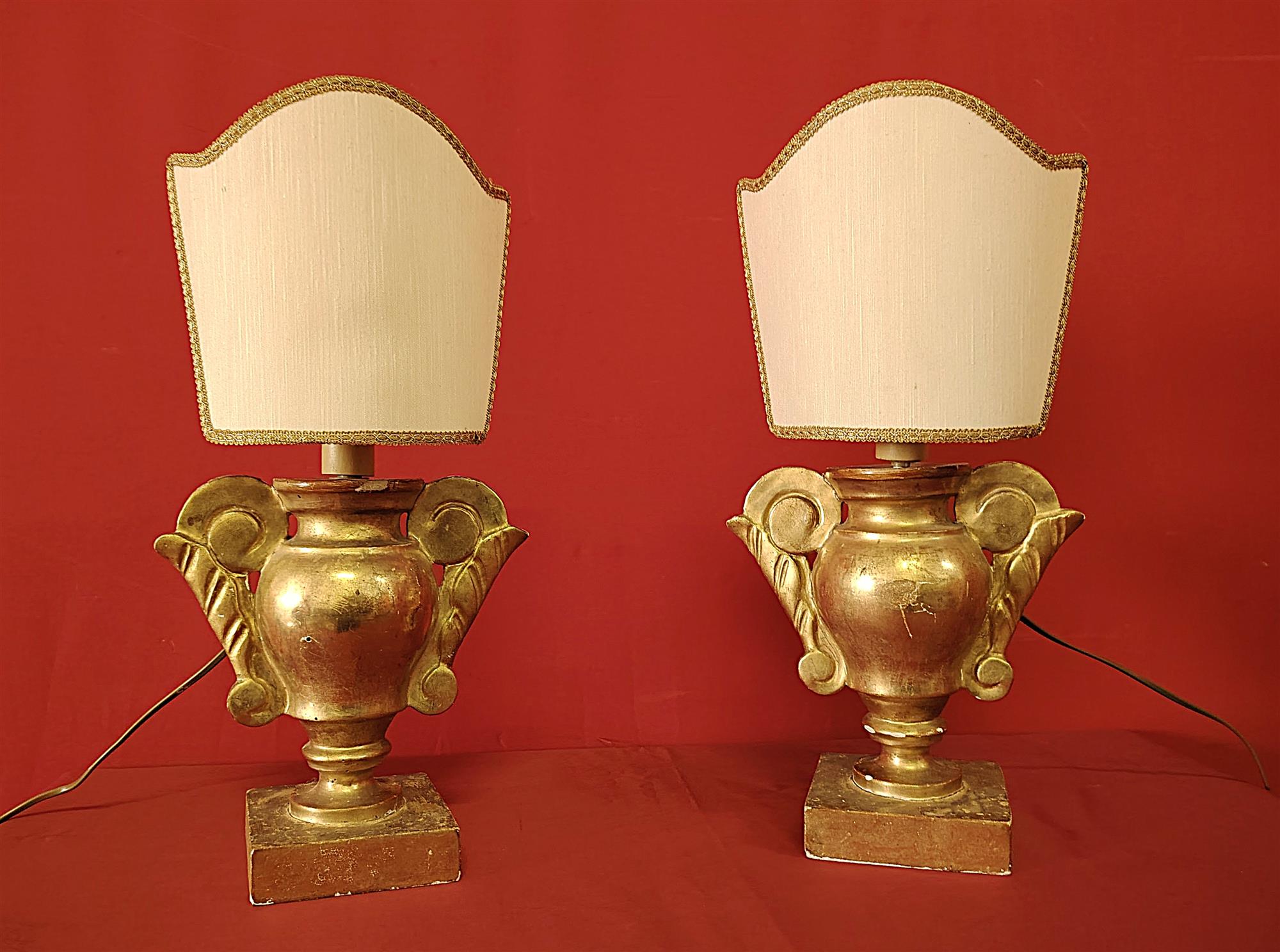 Coppia lampade dorate