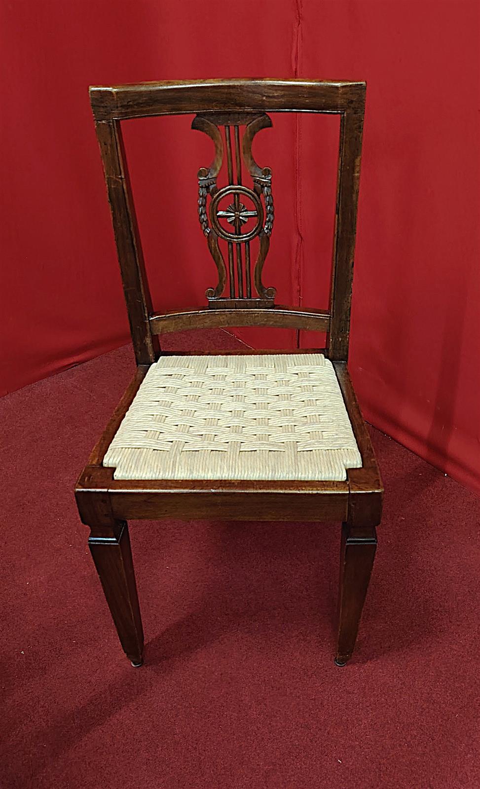 Gruppo di quattro sedie Impero