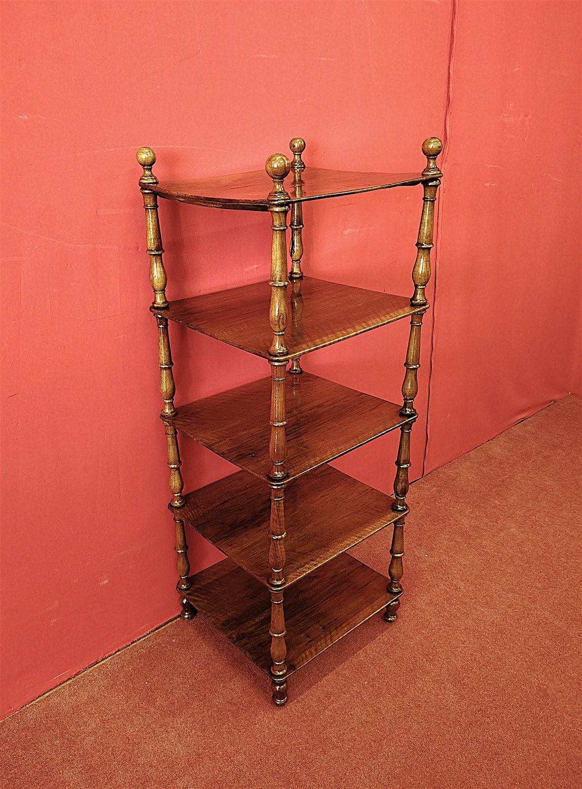 Square walnut etagere