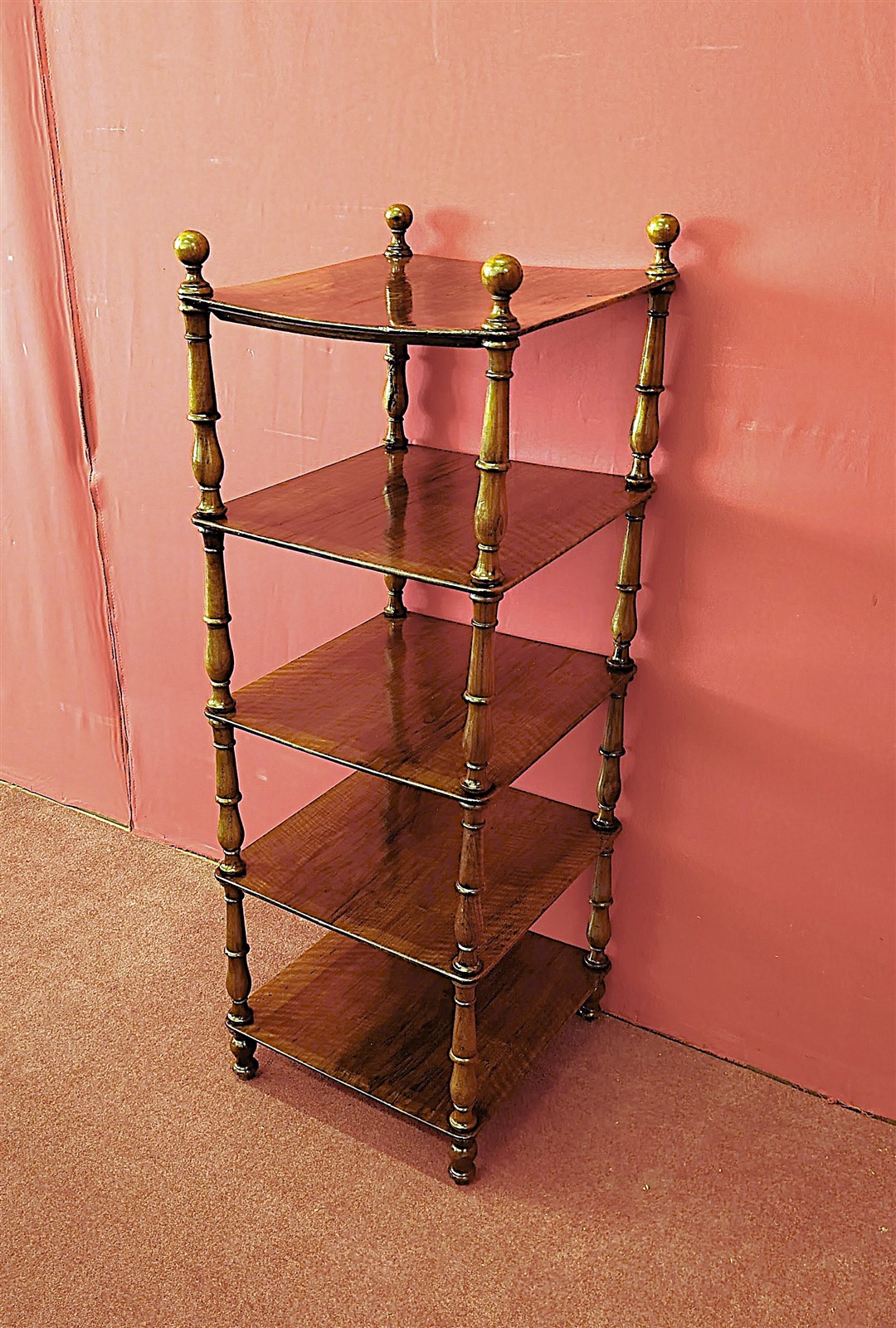 Square walnut etagere