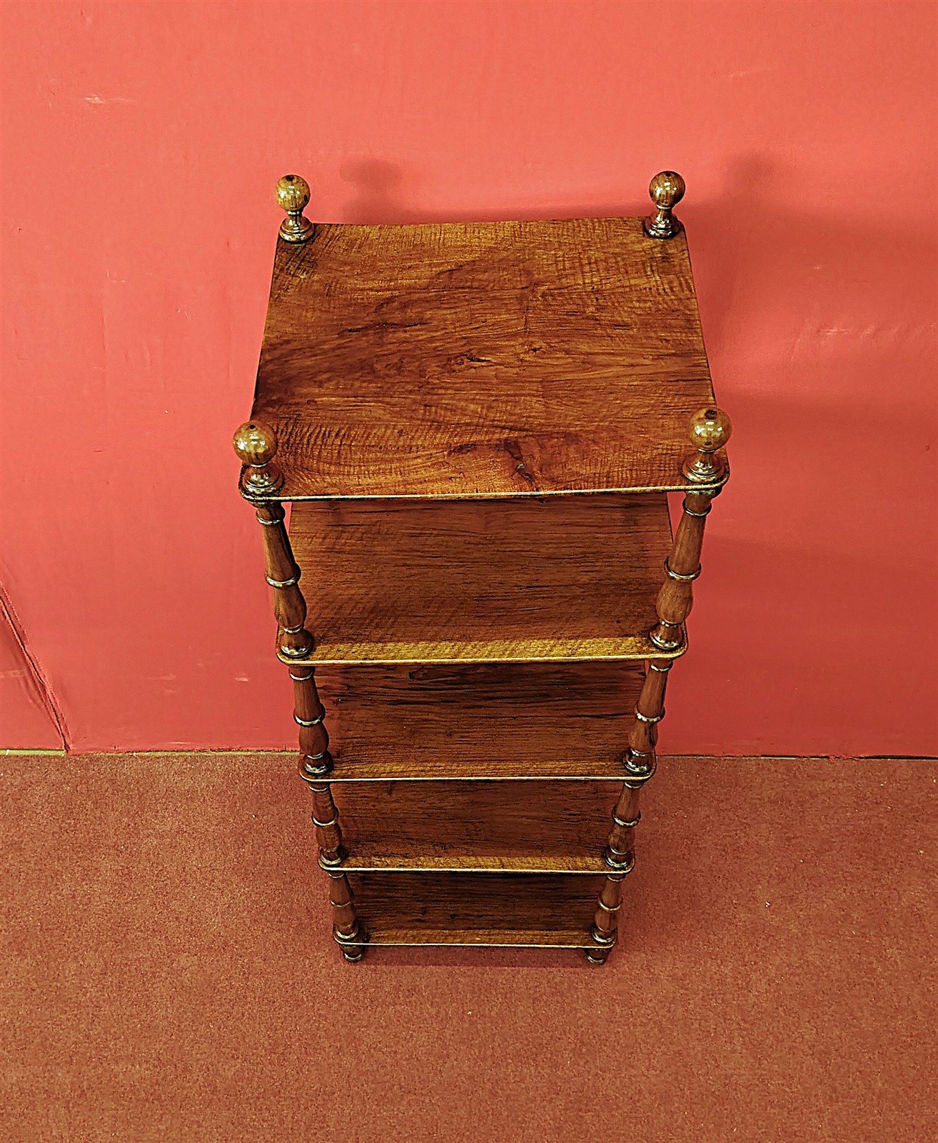 Square walnut etagere