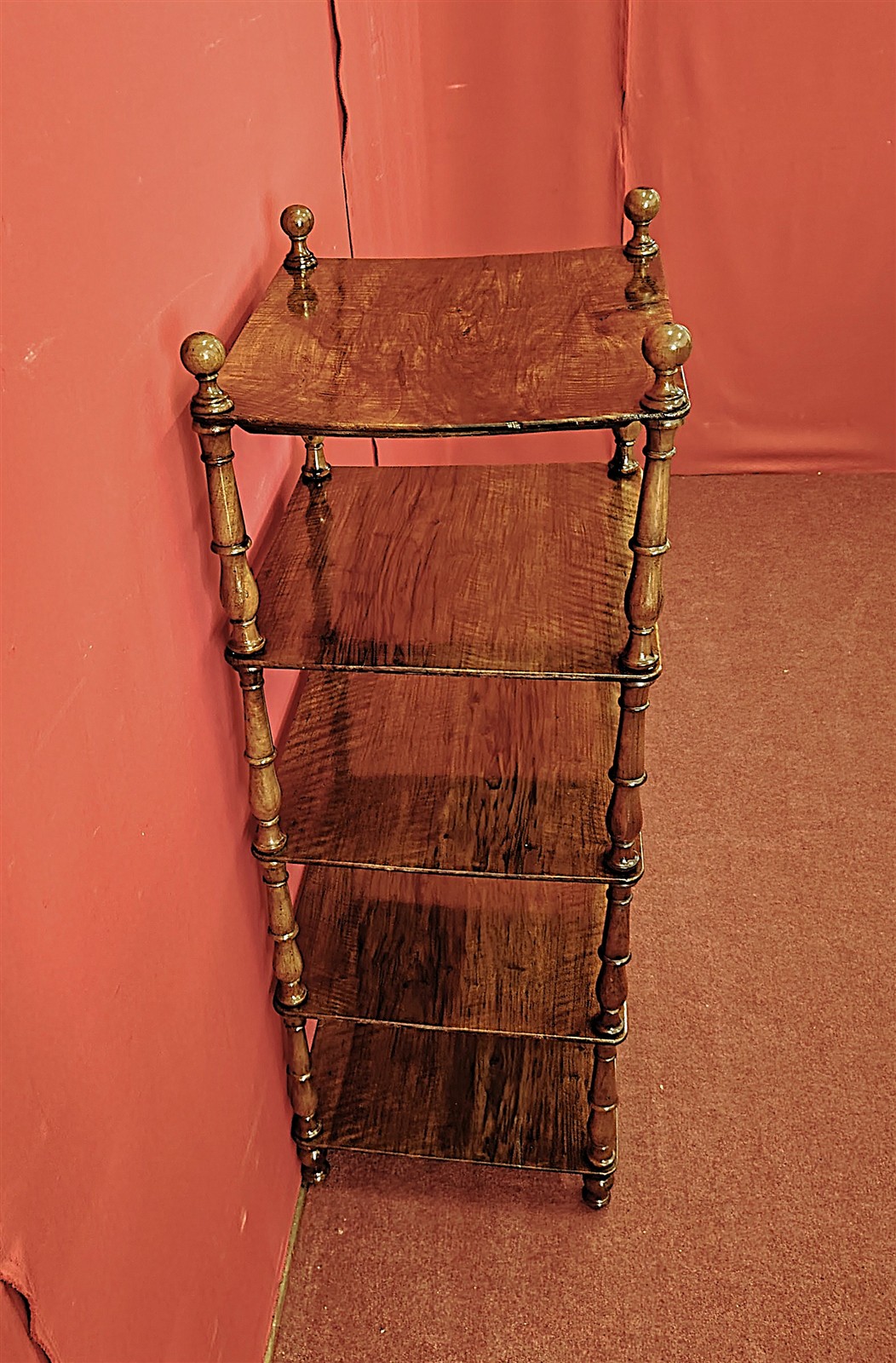 Square walnut etagere