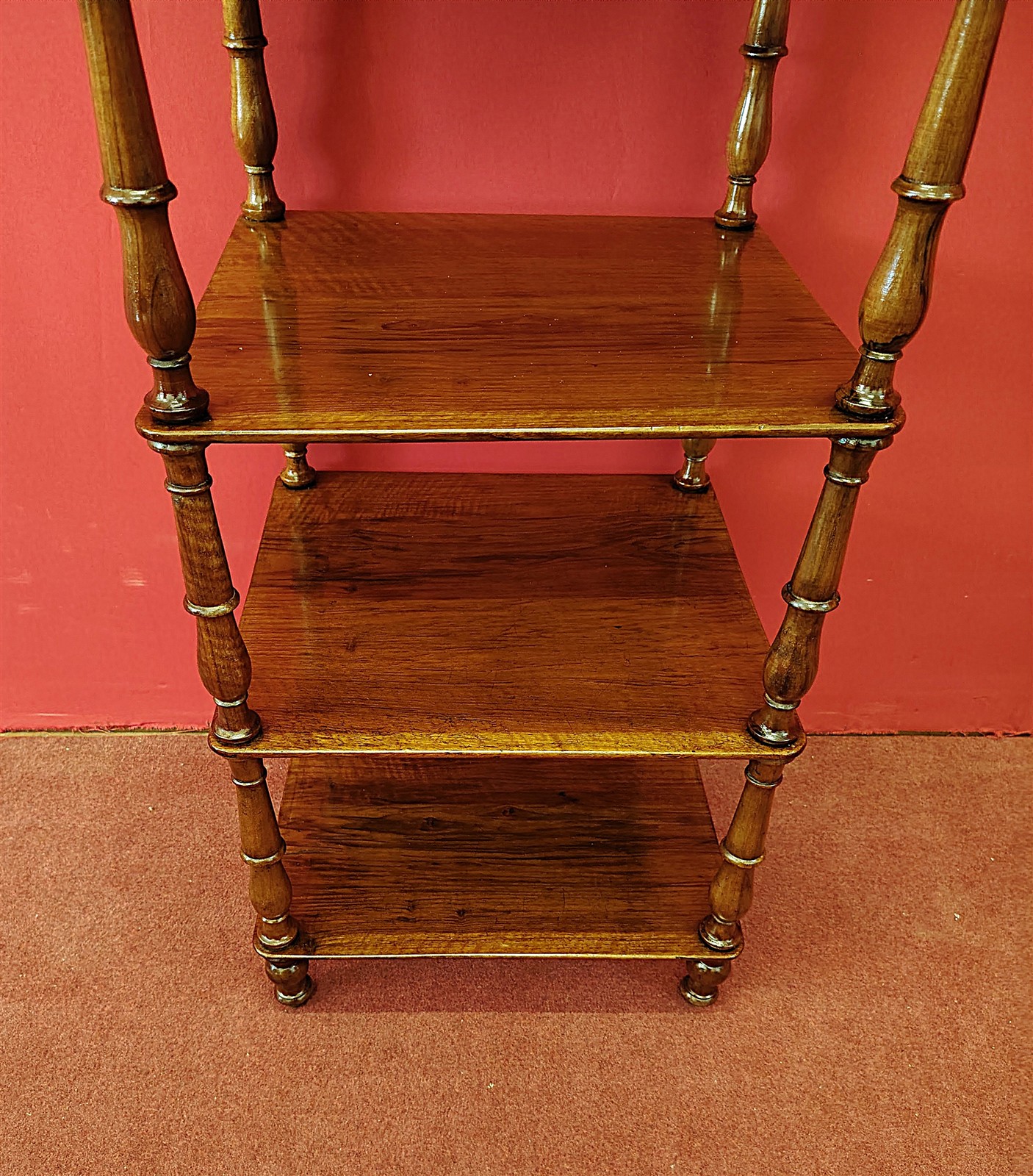 Square walnut etagere