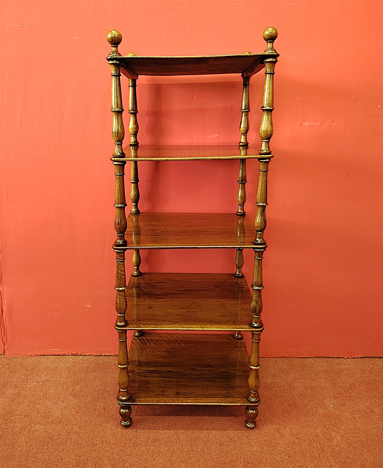 Square walnut etagere