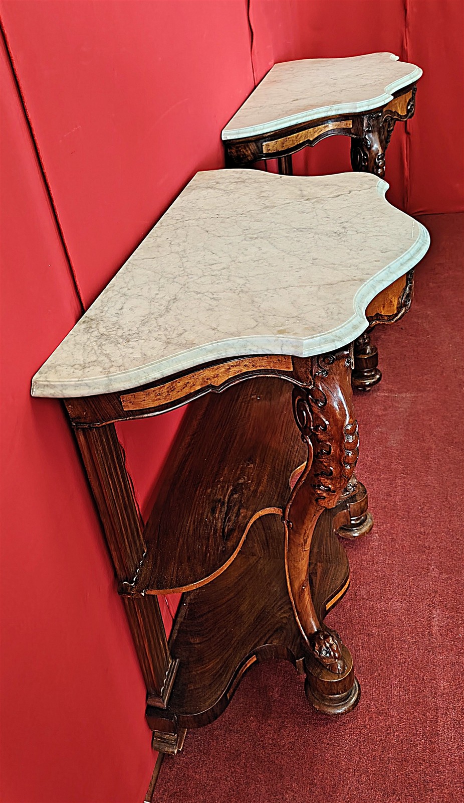 Coppia consolle con marmo