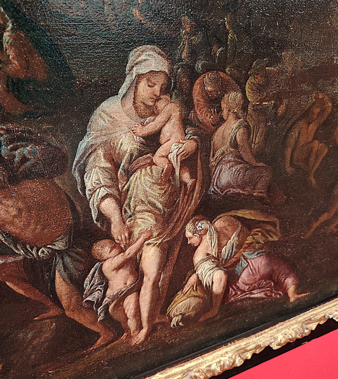 Dipinto Antico del Seicento - L'Esodo nel Deserto - Cerchia di Giulio Carpioni