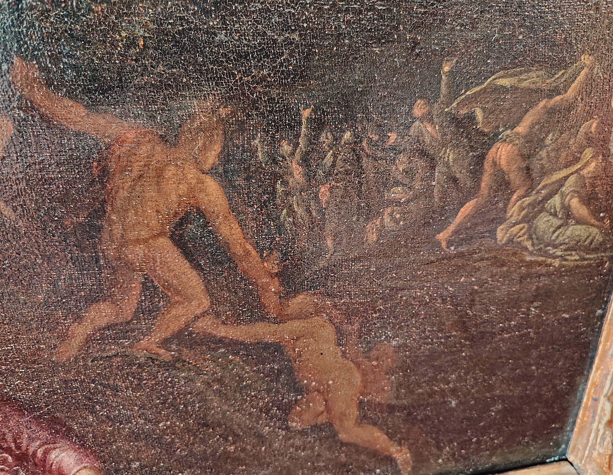 Dipinto Antico del Seicento - L'Esodo nel Deserto - Cerchia di Giulio Carpioni
