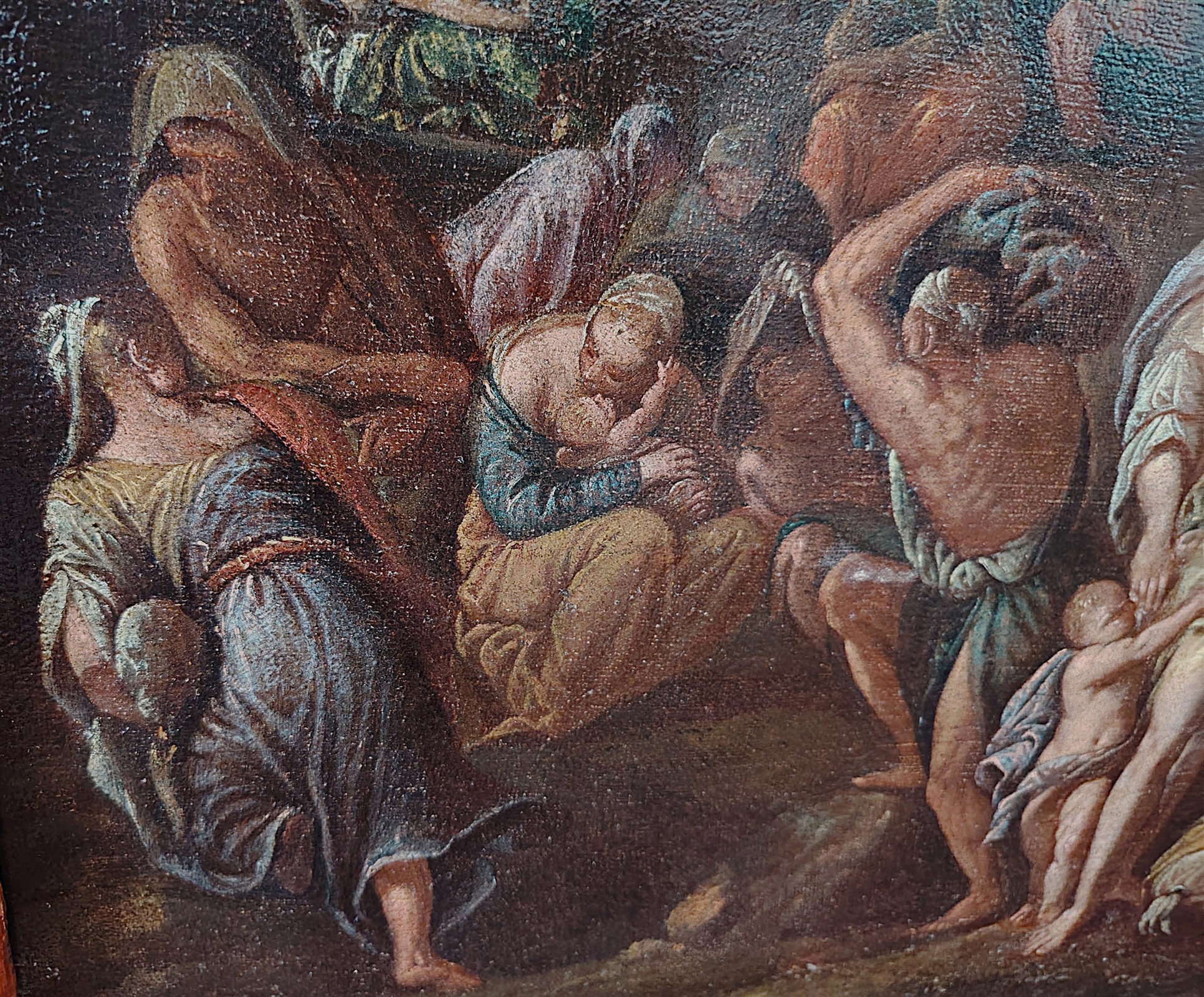 Dipinto Antico del Seicento - L'Esodo nel Deserto - Cerchia di Giulio Carpioni