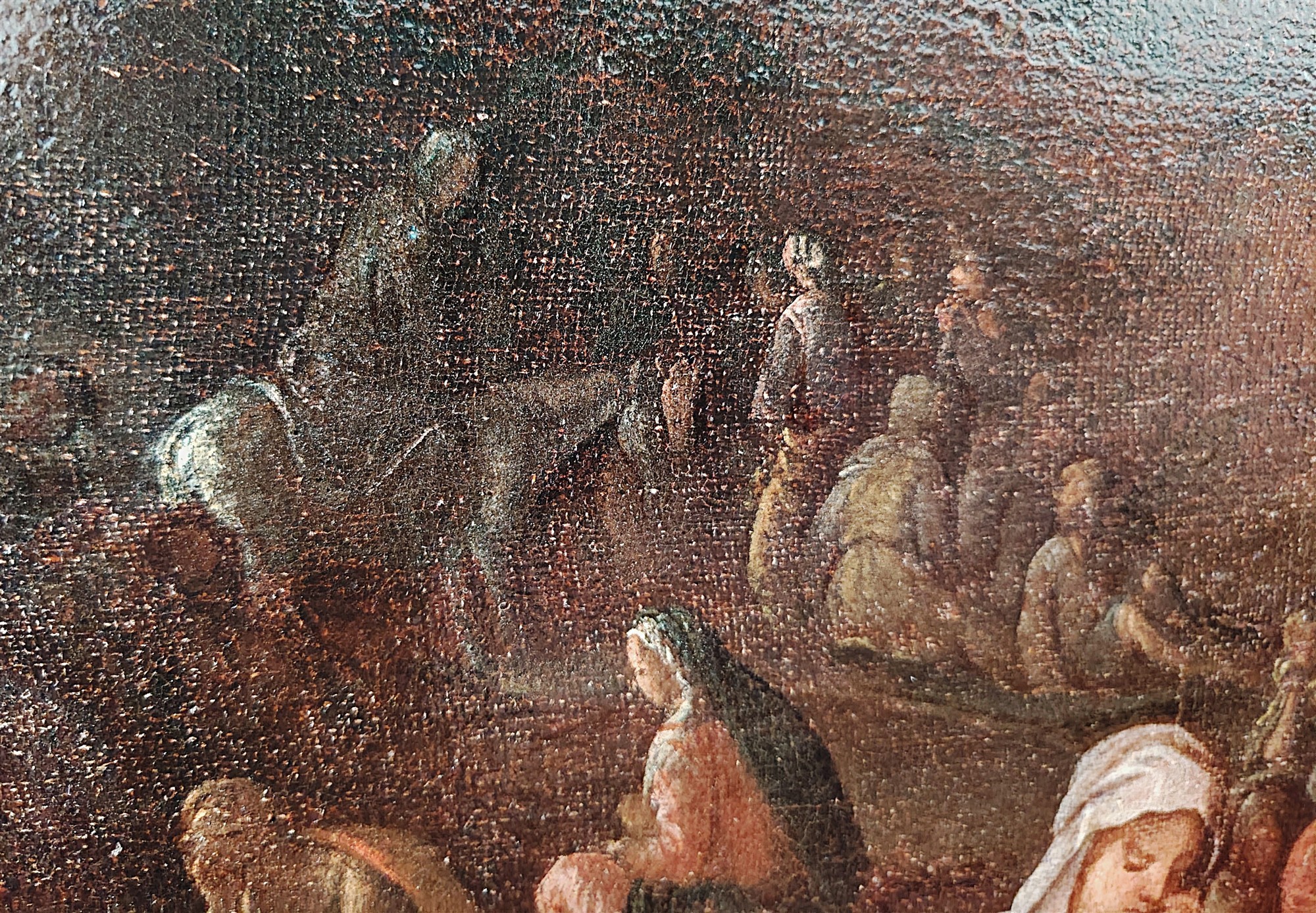Dipinto Antico del Seicento - L'Esodo nel Deserto - Cerchia di Giulio Carpioni